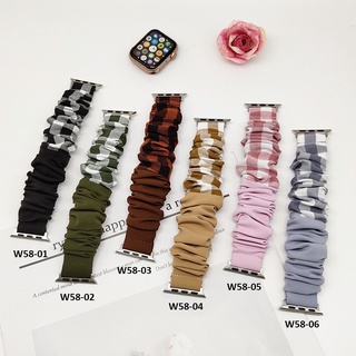 Scrunchie สายนาฬิกาข้อมือยืดหยุ่น สําหรับ apple watch 44 มม. 40 มม. 38 มม. 42 มม. 44 มม. 45 มม. iwatch series 8 7 6 5 4 3 SE 2 1