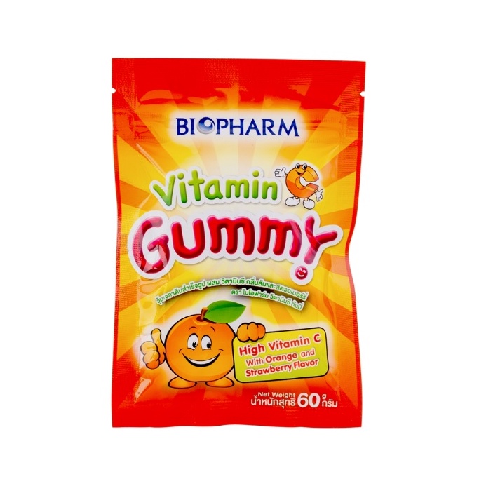 ภาพหน้าปกสินค้าBiopharm Gummy Vitamin C 60 G ไบโอฟาร์ม กัมมี่ ผสม วิตามินซี ขนาด 60 กรัม จำนวน 1 ซอง 05688 จากร้าน medicalhub115 บน Shopee