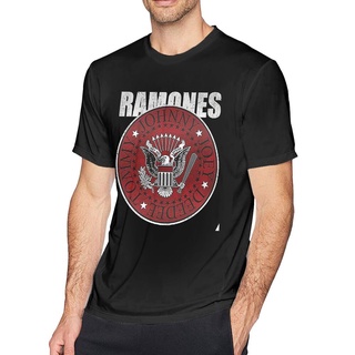 เสื้อยืดพิมพ์ลายแฟชั่น พร้อมส่ง Gildan เสื้อยืดผ้าฝ้าย 100% พิมพ์ลายโลโก้ Ramones สีแดง สําหรับผู้ชาย BEholf38NMdpmj47