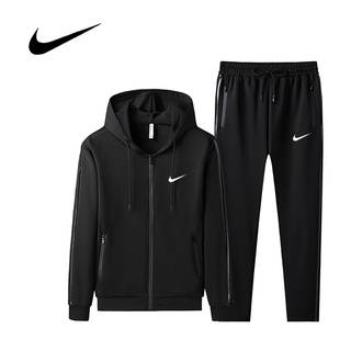 Nike ชุดวอร์ม 2022 ใหม่ เสื้อกันหนาวคาร์ดิแกน และกางเกงกีฬา ผ้าฝ้าย ทรงหลวม ระบายอากาศ แห้งเร็ว คุณภาพสูง