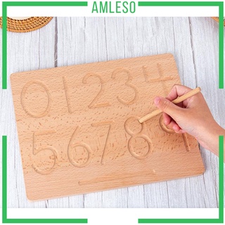 ( Amleso ) Montessori กระดานวาดรูป Abc 123 Trace สําหรับเด็ก