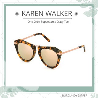 แว่นกันแดด Karen Walker : One Orbit Superstars - Crazy Tort with Rose Gold Mirror