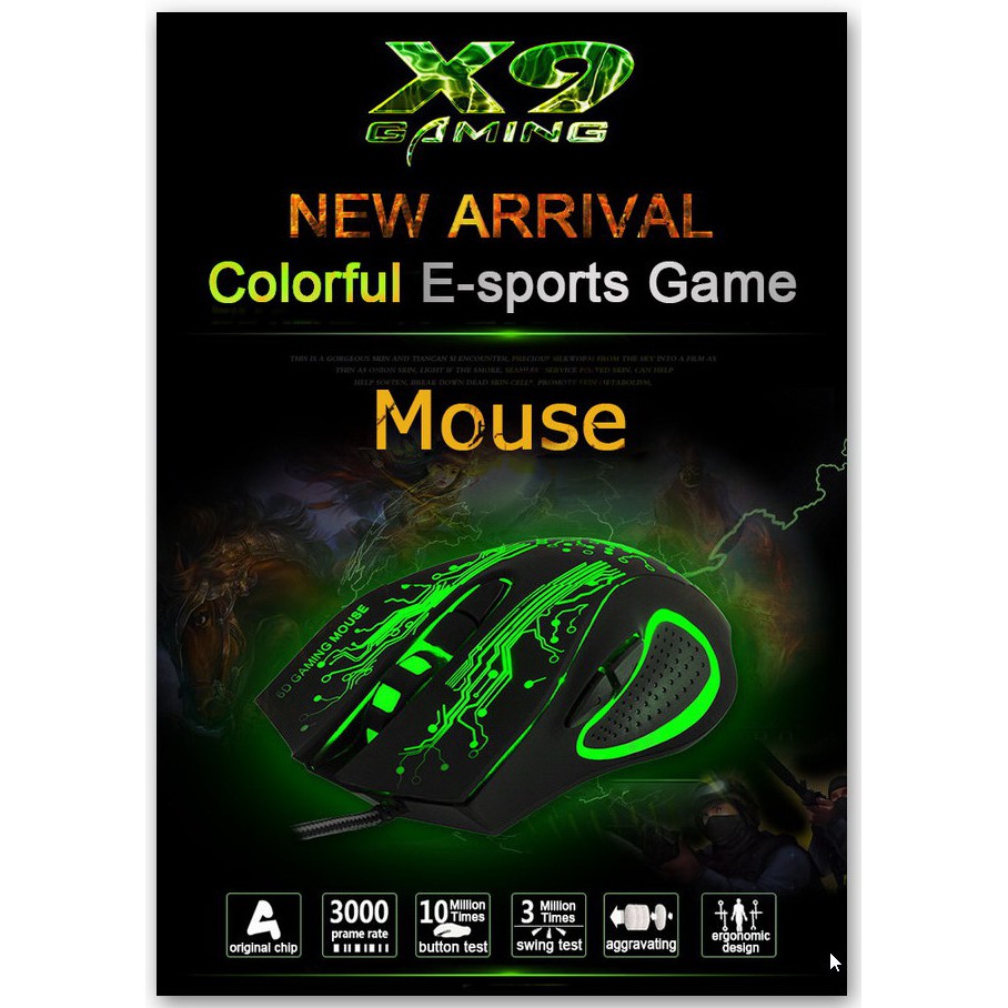 IMICE X9 2400 DPI Adjustable Optical Programmable Gaming USB Wired