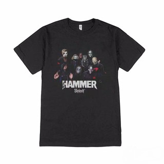 เสื้อยืดโอเวอร์ไซส์เสื้อยืด พิมพ์ลาย Slipknot BAND - HAMMER สําหรับผู้ชายS-3XL