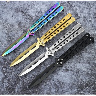 รูปภาพขนาดย่อของมีดควงปลายเรียว ไม่มีคม ใช้ฝึกควง (Butterfly knife practice blade) แบบ4 มีสินค้าพร้อมส่งลองเช็คราคา