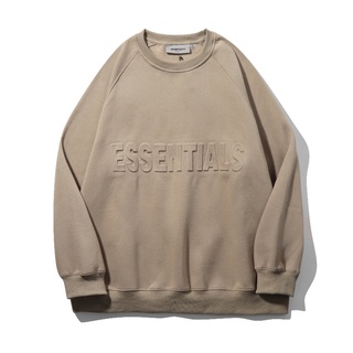 **พร้อมส่ง** เสื้อกันหนาว คอกลม ลายนูน FEAR OF GOD Double Line ESSENTIALS สําหรับผู้ชาย ผู้หญิง