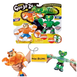 Heroes of Goo Jit Zu 2 Pack of Glow in The Dark Action Figures, Tygor Vs Viper