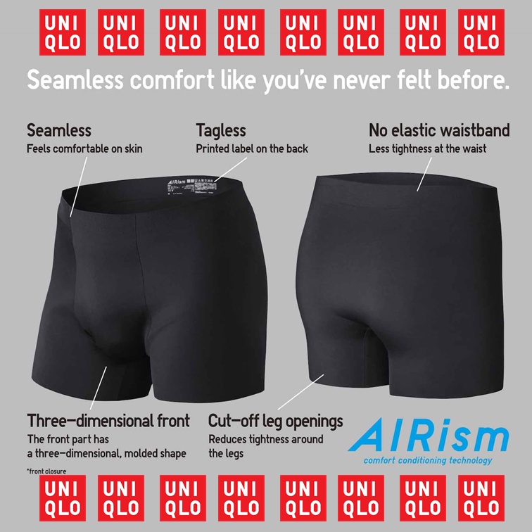 กางเกงในขาสั้นผู้ชาย ไร้ตะเข็บ Uniqlo ยูนิโคล่ AIRism เอวต่ำ