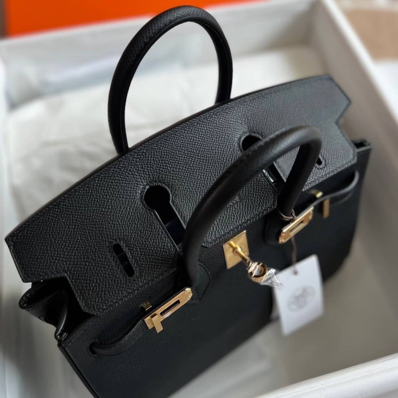 กระเป๋าสะพายhermesbirkin25cm-epsom-in-noir-color-full-handmade-gold-hardware-เป็นงานดีที่สุดเย็บมือ-100