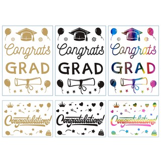 สติกเกอร์ลูกโป่งใส ลาย Congratulations Celebrating Opening Graduation Bobo Diy สําหรับติดตกแต่ง