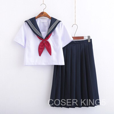 ชุดนักเรียน-ญี่ปุ่น-japanese-school-สาวนุ่ม-jk-uniforms-sailor-suit-women-academic-style-cosplay-costume-blouse-pleated