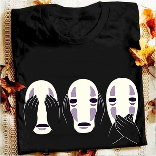 ☼✲■เสื้อยืดผู้ชาย Faceless ผู้หญิงฮาราจูกุการ์ตูน Spirited Away เสื้อยืดแขนสั้น Women