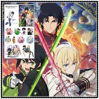 ✿ Seraph of The End - Anime Mini Temporary Tattoo สติ๊กเกอร์ ✿ 1Sheet Waterproof Tattoos for Sexy Arm Clavicle Body Art Hand Foot