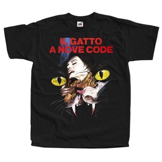 เสื้อยืดพิมพ์ลายแฟชั่น เสื้อยืด พิมพ์ลาย The Cat o Nine Tails Il Gatto a Nove Code V1 สีดํา ทุกขนาด S-5XL