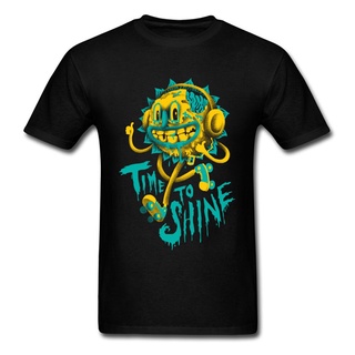 [S-5XL] เสื้อยืดลําลอง ผ้าฝ้ายแท้ แขนสั้น คอกลม พิมพ์ลาย Time To Shine สไตล์ยุค 90s สําหรับผู้ชาย ขายส่ง