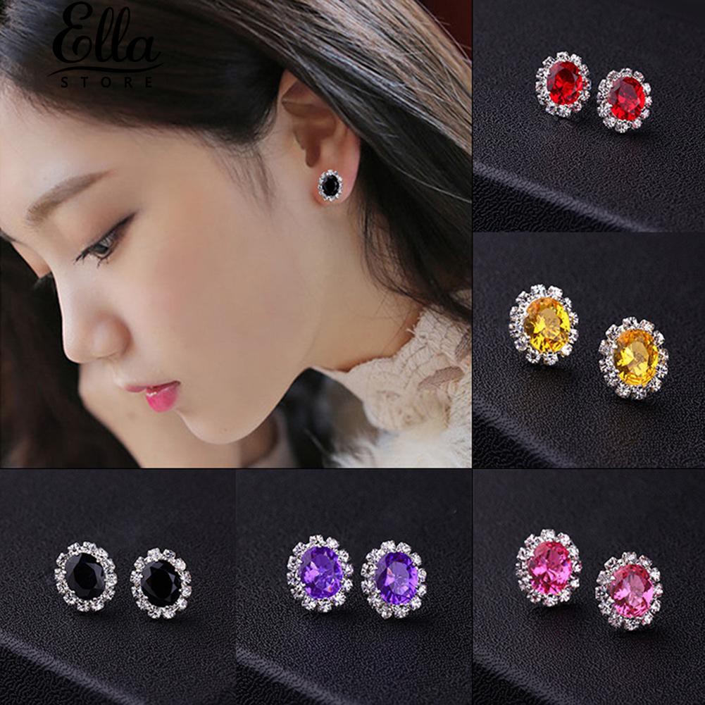 สุภาพสตรีเลดี้-elegant-rhinestone-ดอกไม้ตุ้มหูต่างหูของขวัญเครื่องประดับ