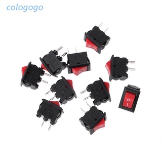 Colo สวิตช์แขนโยก 2 Pins 10x15 มม. SPST เปิด ปิด 3A AC 250V สําหรับเรือ 10 ชิ้น