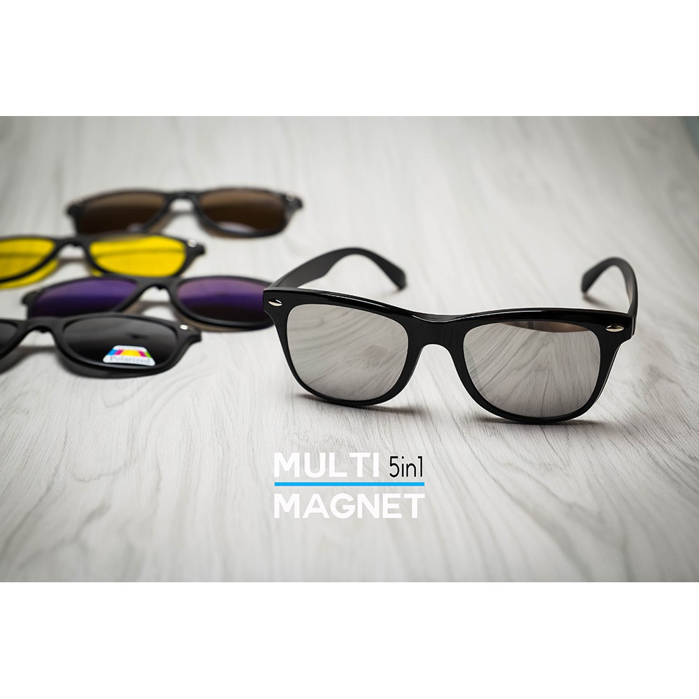 แว่นกันแดด-multi-magnet-5in1-ลดการสะท้อนแสงและกันแดด-เลนส์-polarized-คลิปออน-เปลี่ยนเลนส์