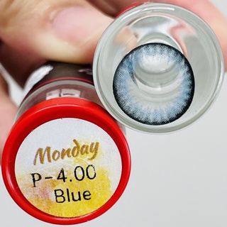 Monday Blue คอนแทคเลนส์ Contact lens บิ๊กอาย สีฟ้า เน้นขอบดำ ตาโต โทนแบ๊ว ค่าสายตา สายตาสั้น Dreamy ตัดขอบดำ Bigeyes