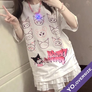 Yo.oversize 🌟20129 เสื้อยืดโอเวอร์ไซส์ oversize ลายการ์ตูนน่ารัก kuromi