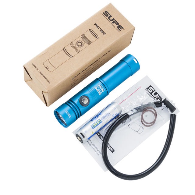 ไฟฉายดำน้ำ ไฟฉายกันน้ำลึก 100 เมตร SUPE RD75E 1200 Lumen พร้อมแบตเตอรี่ ...
