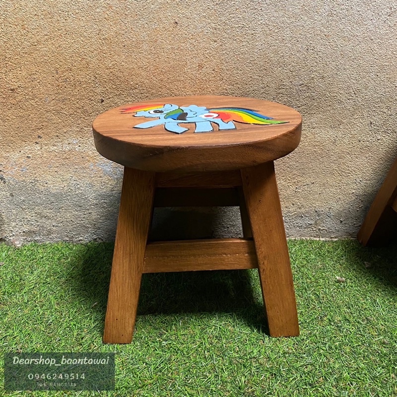 เก้าอี้ไม้-เก้าอี้เด็ก-ลายการ์ตูน-ผลิตจากไม้จามจุรี-ไม้แท้