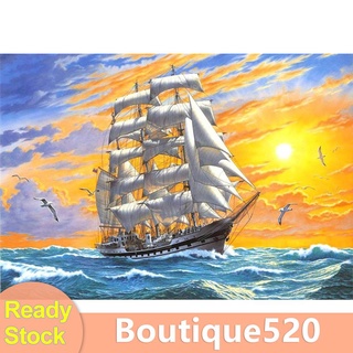 【พร้อมส่ง】ชุดงานปักครอสติชคริสตัล 11ct รูปเรือใบ DIY [boutique520.th]