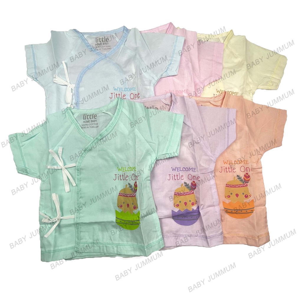 little-home-baby-เสื้อเด็กอ่อนเลือกลายได้-0-3ด-ผ้าคอตตอนมันสลิน-เสื้อเด็กแรกเกิดแบบผูกหน้า-เสื้อmผูก-รหัสwa501-ลิงค์2