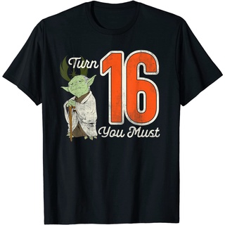 เสื้อยืดอินเทรนด์ผู้ชายอินเทรนด์ผู้หญิงเสื้อยืด พิมพ์ลาย Star Wars Yoda 16th Birthday สําหรับผู้ชายS-3XL