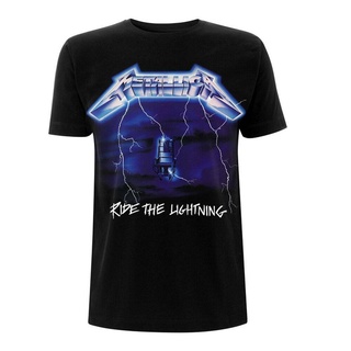 Me1caride เสื้อยืด ผ้าฝ้าย พิมพ์ลายอัลบั้ม The Lightning Thrash Metal สีดํา แฟชั่นฤดูร้อน สําหรับผู้ชายS-5XL