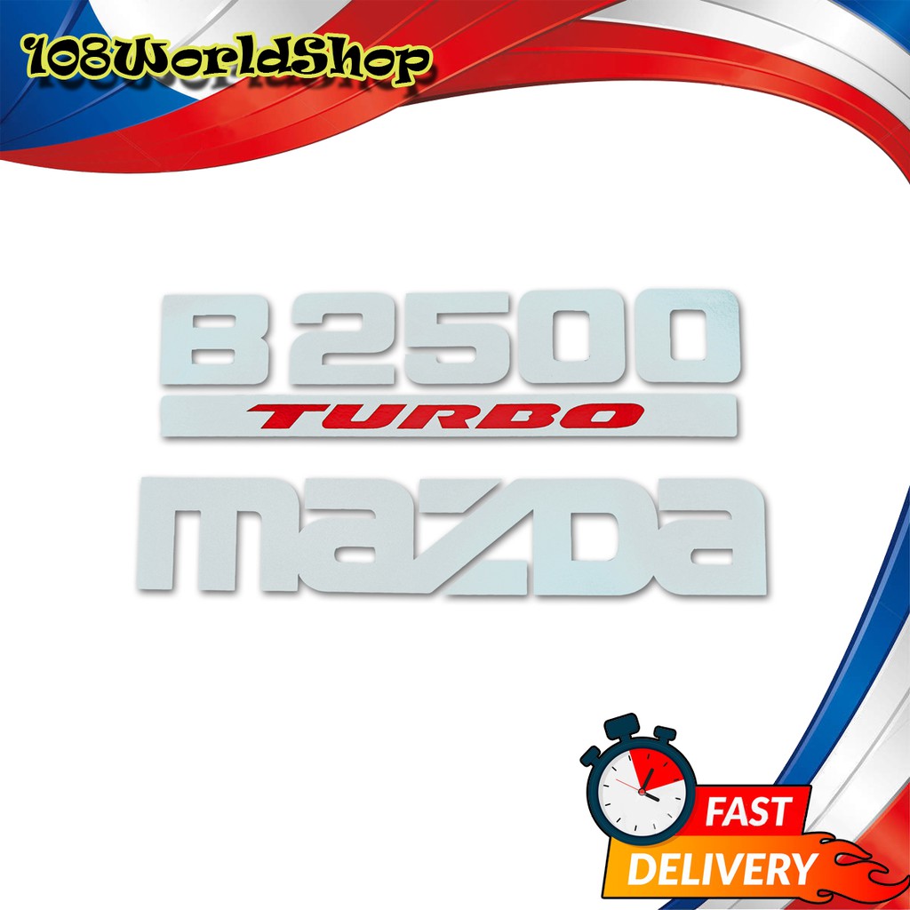 สติ๊กเกอร์-sticker-b2500-turbo-mazda-สี-silver-red-b2500-fighter-mazda-2-4-ประตู-ปี1998-2006