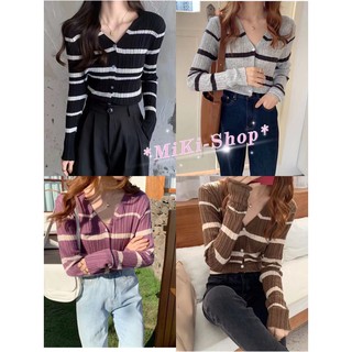 💕*Miki-Shop😍พร้อมส่ง*พร้อมส่งเสื้อแขนยาวไหมพรม แขนยาวเปิดกระดุมหน้า ผ้านิ่มใส่สบายมากF835*