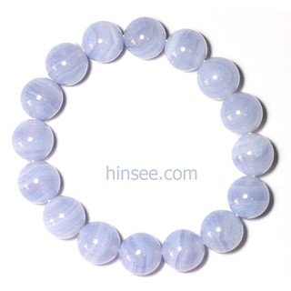 กำไลบรูเลคอาเกต Bluelace agate ขนาด 12 มม. ขนาดข้อมือ 55-58 มม.