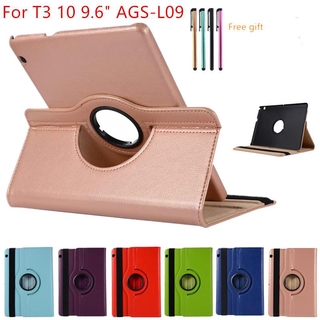 Huawei MediaPad T3 10 9.6inch AGS-L09-L03 W09 Leather Cover 360 Rotating Tablets  Case+Pen