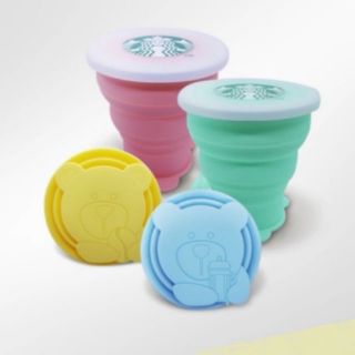 🥇Starbucksแท้💯🥇 แก้วพับได้ แก้วลดโลกร้อน Bearista Foldable Cup