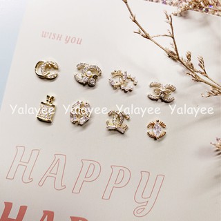 Yalayee [อุปกรณ์ทําเล็บ] ใหม่⭐️Xiaoxiang CC เครื่องประดับเพชร เพทาย โลหะผสม 2 ชิ้น 3