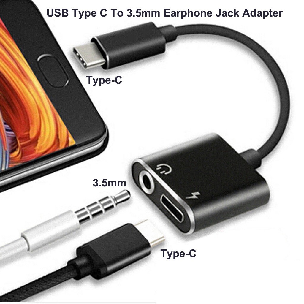 อะแดปเตอร์-แปลง-usb-type-c-to-3-5mm-earphone-jack-adapter-aux-audio-cable-headphone-charger-charging-usb-c-converter