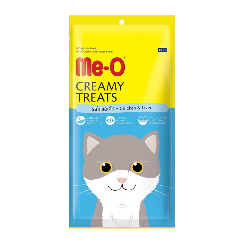 tha-shop-15-ก-x-1-me-o-creamy-treat-มีโอ-ขนมแมว-ครีมมี่ทรีตส์-รสไก่และตับ-ขนมแมวเลีย-อาหารแมว-cat-snack-แคทสแน็ค