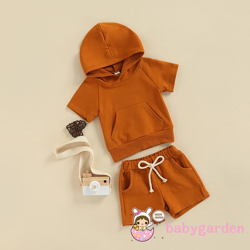 babygarden-0-24months-ชุดเสื้อกันหนาว-แขนสั้น-มีฮู้ด-และกางเกงขาสั้น-สีพื้น-สําหรับเด็กผู้ชาย