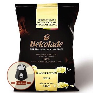 (500g Bel W31%) เบลโคลาด ไวท์ กูแวร์ตูร์ ช็อคโกแลต 31%  Belcolade White Couverture Chocolate 31% 500g