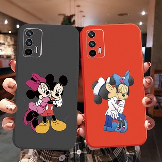 เคสโทรศัพท์มือถือ ขอบสี่เหลี่ยม ลาย Hug Kiss Mickey Minnie Mouse สําหรับ OPPO A16 A94 A53 A15 A12 AX7 A52 A72 A92 A74 A54 5G
