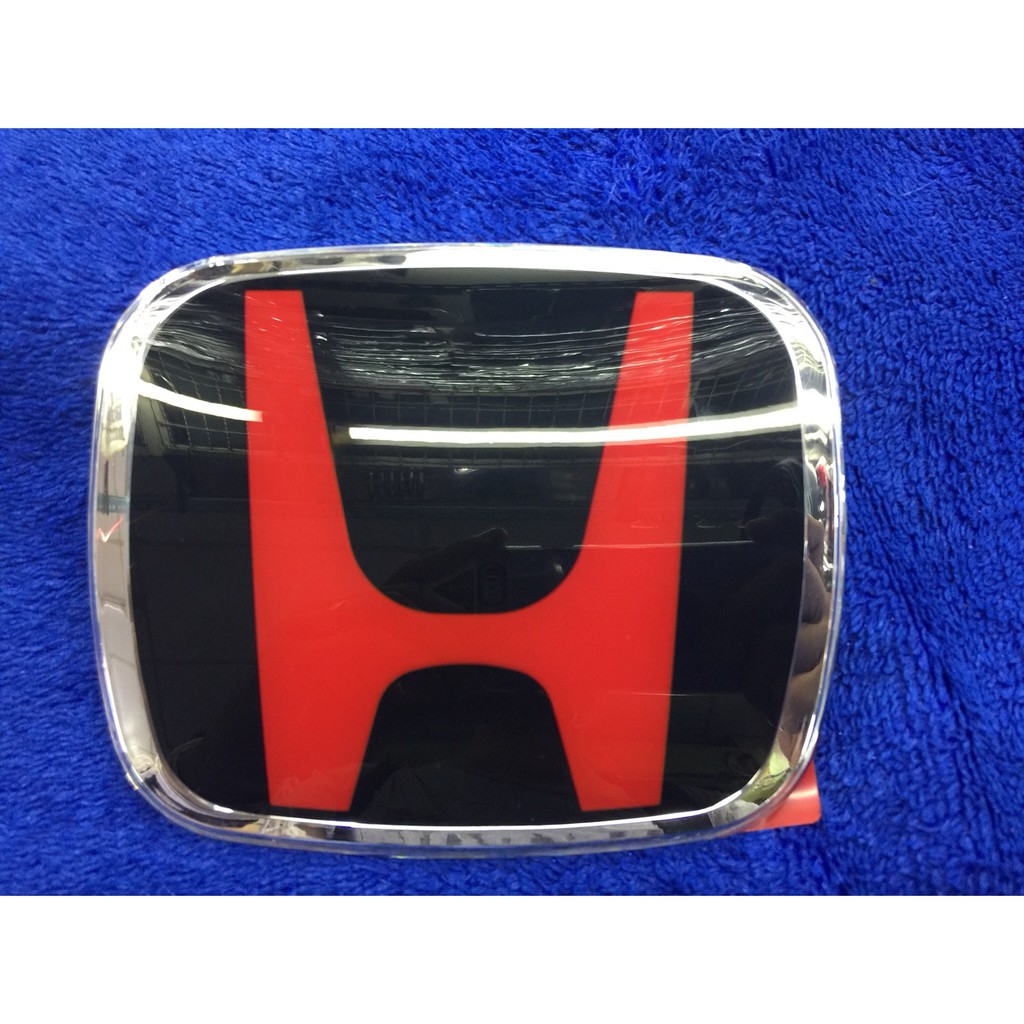 โลโก้-ติด-รถยนต์-honda-h-ดำ-แดง-logo-civic-type-r-city-jazz-accord-jdm-red-front-rear-emblem-badge