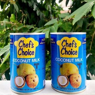 Chefs Choice : Coconut milk กะทิ บรรจุกระป๋อง400ml  คั้นจากเนื้อมะพร้าวสด หัวกะทิแท้เข้มข้น 100%