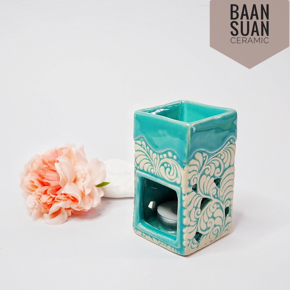 baansuan-ceramic-เตาน้ำมันหอมระเหย-ทรงสี่เหลี่ยมทรงสูง-วัสดุเซรามิก-ขนาด-6x10-5-cm