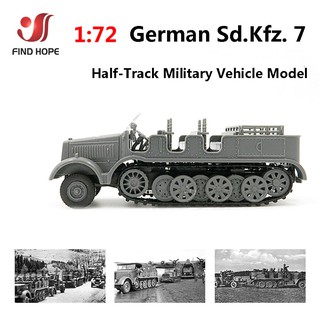 1:72 WWII German Sd.Kfz. โมเดลฟิกเกอร์พลาสติก รูปยานพาหนะทหาร แบบประกอบ 7 ชิ้น