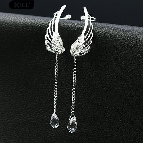 ภาพหน้าปกสินค้าKiel เทวดา Hollow Teardrop Dangle หูกระดุมข้อมือต่างหูกระดุมไม่เจาะ