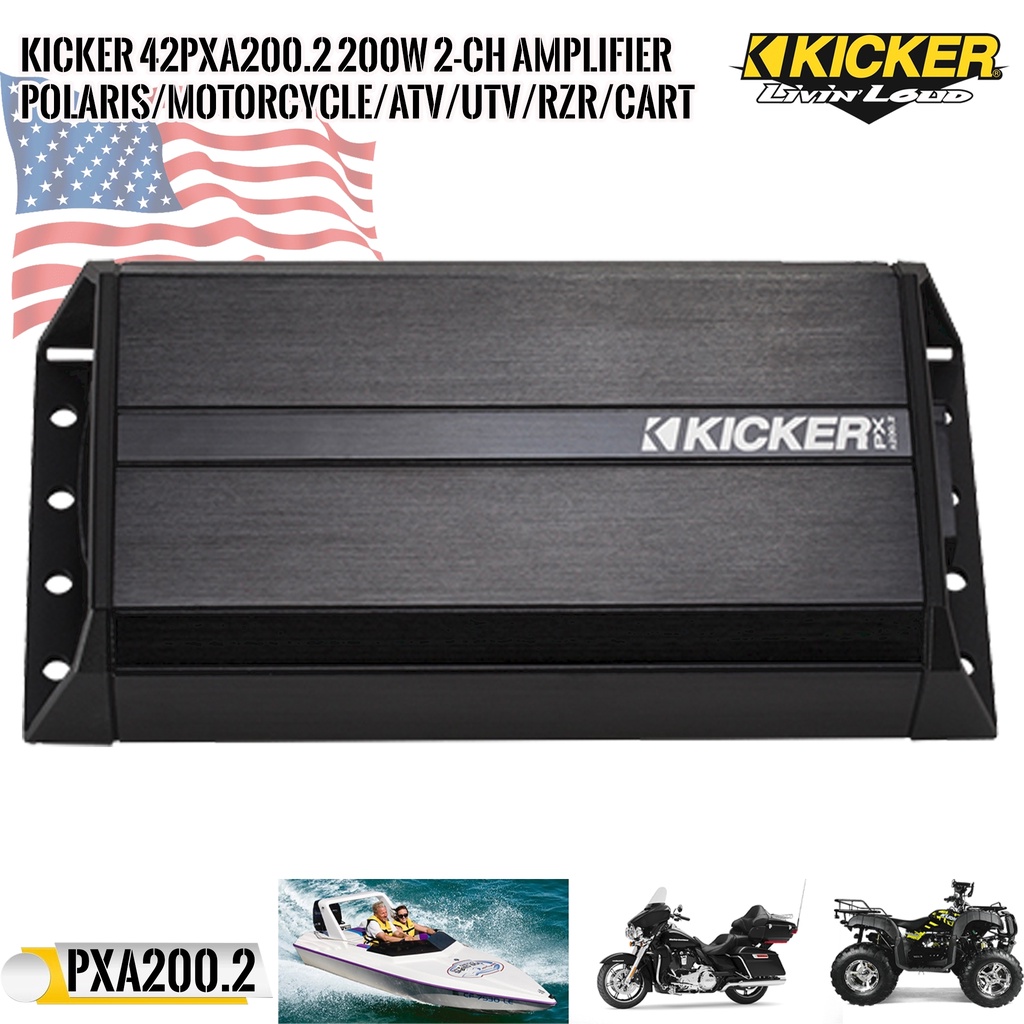 kicker-42pxa2002เพาเวอร์แอมป์มอเตอร์ไซด์-เรือ-รถเอทีวี-รถยนต์กำลังขับสูงสุด-100-วัตต์-x-2-ชาแนล-ของแท้-100