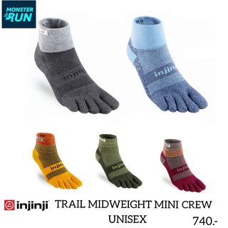 ภาพขนาดย่อของภาพหน้าปกสินค้าถุงเท้าวิ่งเทรล Injinji Trail Midweight Mini Crew Unisex จากร้าน monsterrunthailand บน Shopee