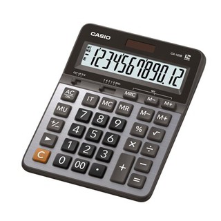 Casio Calculator เครื่องคิดเลข  คาสิโอ รุ่น  GX-120B แบบตั้งโต๊ะขนาดใหญ่ หน้ากากโลหะ 12 หลัก สีเงิน