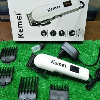 Kemei KM-809A ปัตตาเลี่ยน ใบมีดสแตนเลส ปรับระดับได้ +หวีรองตัด 4 ขนาด